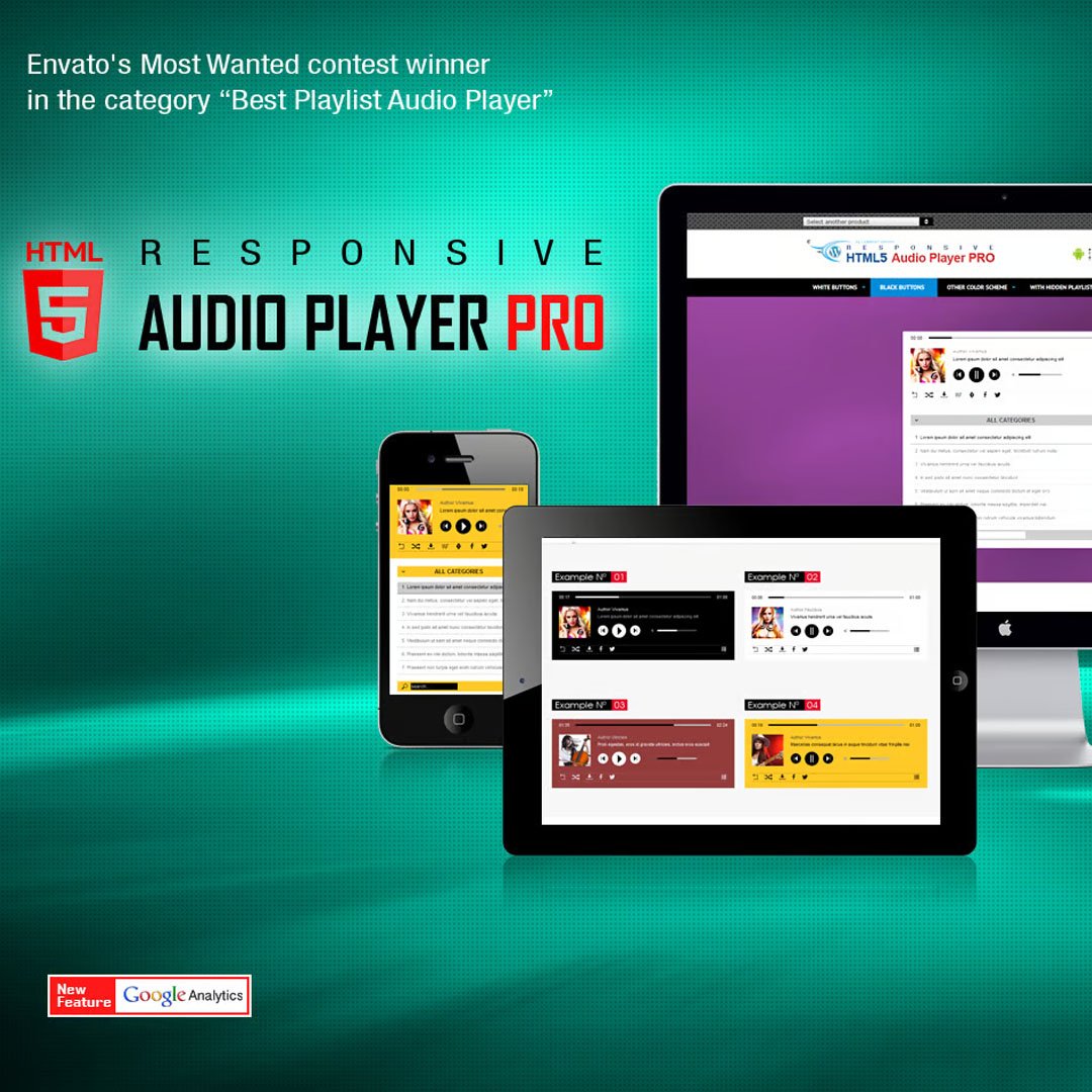 Responsive HTML5 Audio Player PRO WordPress Plugin