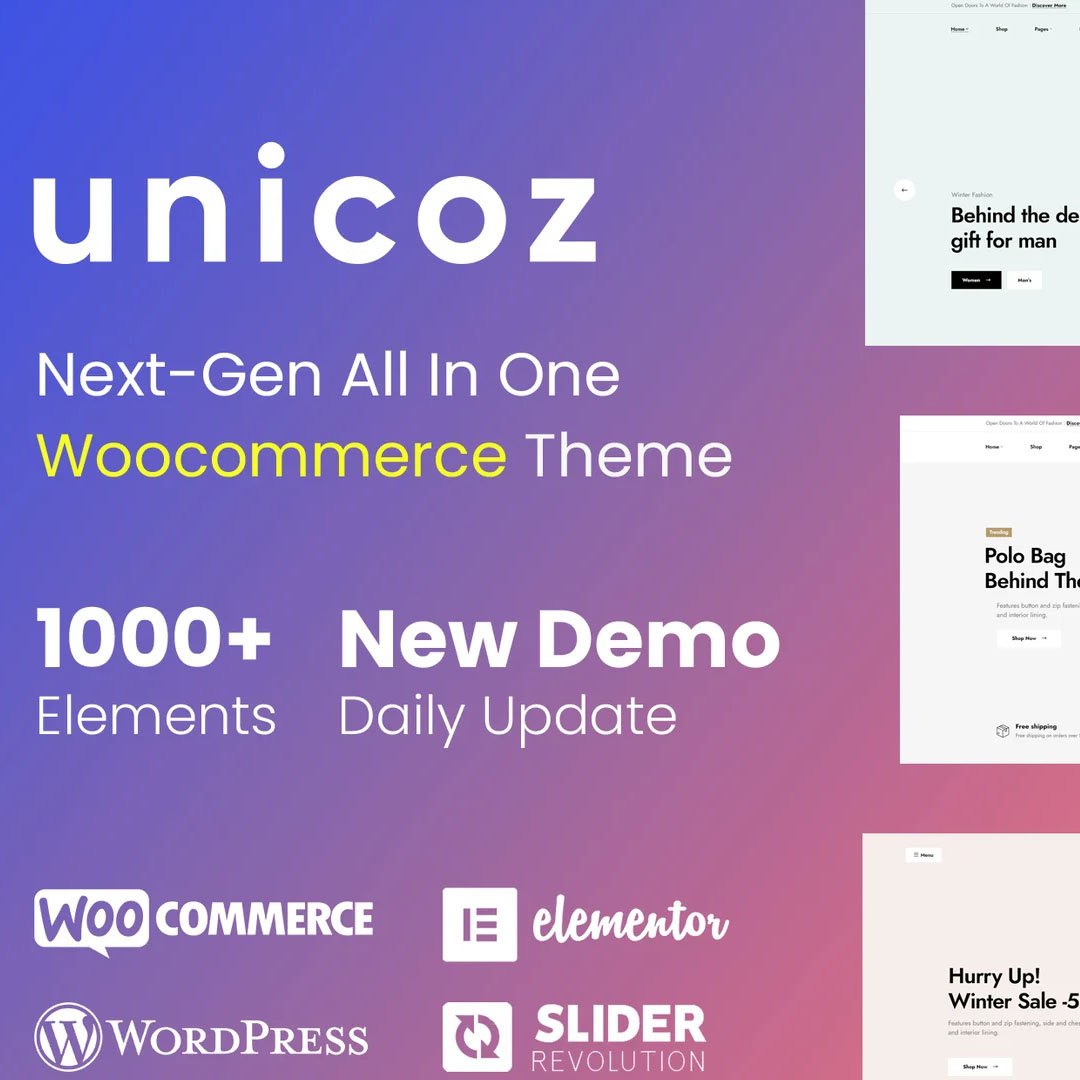 Unicoz - Elementor WooCommerce Theme